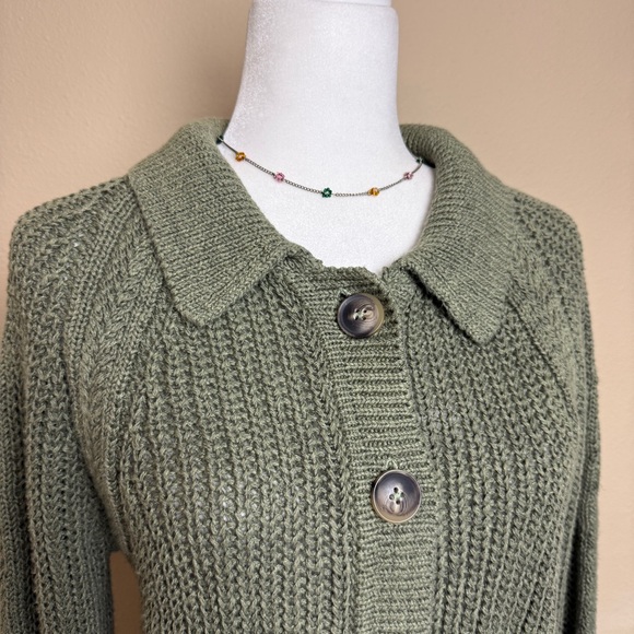 Garnet Hill Maren Linen & Organic Cotton Cardigan Size Small - Picture 3 of 10